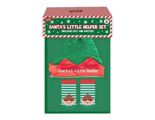 Santas Little Helper Hat and Sock Set