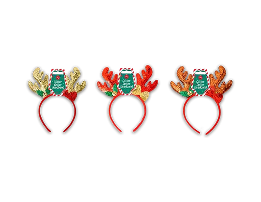 Glitter Antler Headband with Bow