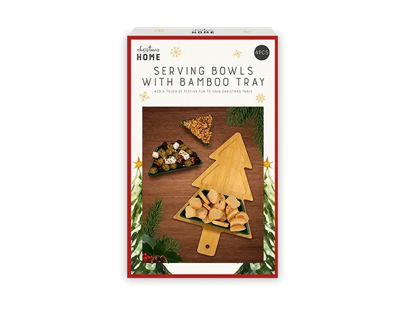 Christmas Tree Bowls with Serving Tray