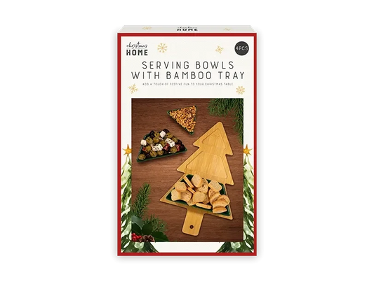 Christmas Tree Bowls with Serving Tray