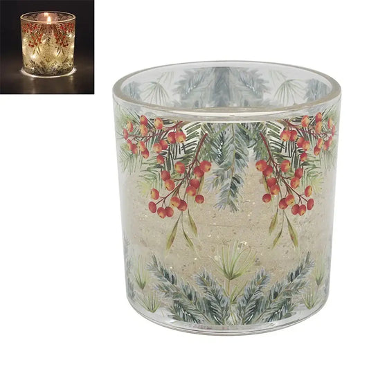Holly and Berry LED Candle