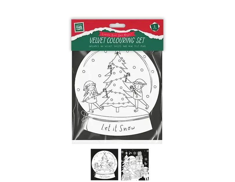 Christmas Velvet Colouring Set (Pack of 2)