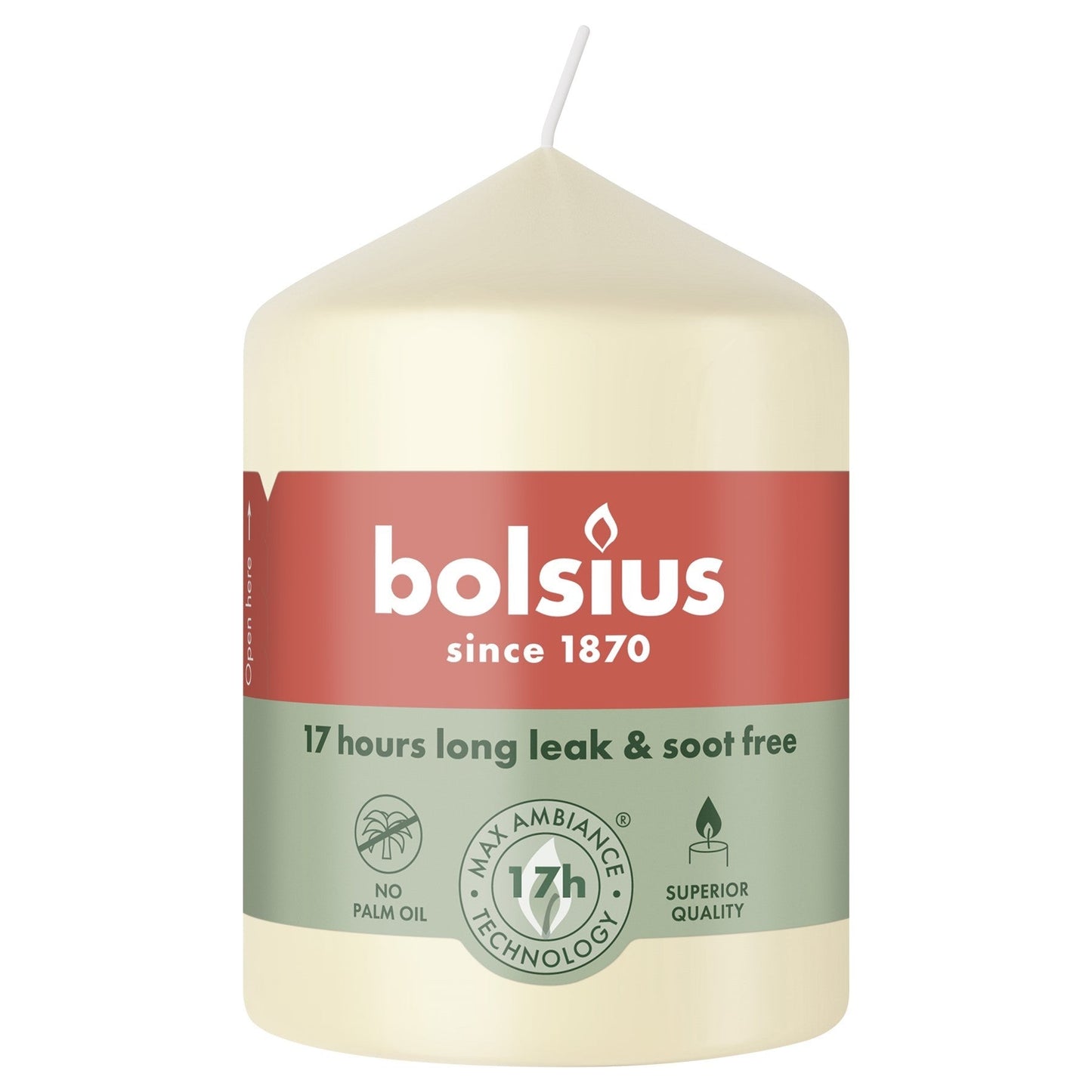 Bolsius Soft Pearl Essential Pillar Candle (80 x 58mm)