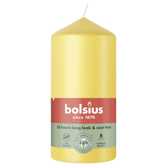 Sunny Yellow Pillar Candle (120mm)