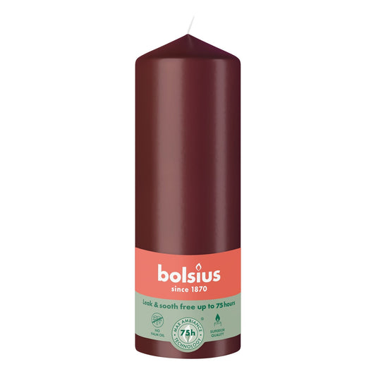 Bolsius Velvet Red Essentials Pillar Candle (200mm)