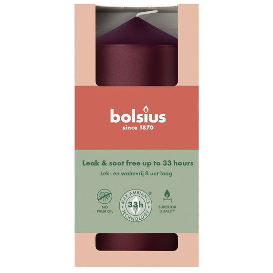 Metallic Red Bolsius Pillar Candle (120 x 58mm)