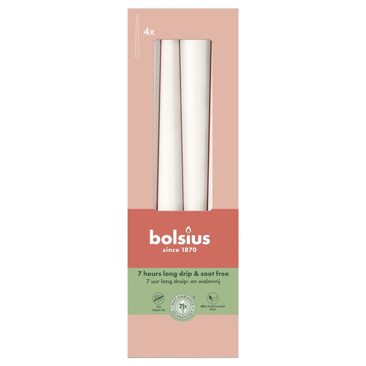 Bolsius Cloudy White Essentials Tapered Candles (245 x 24mm)