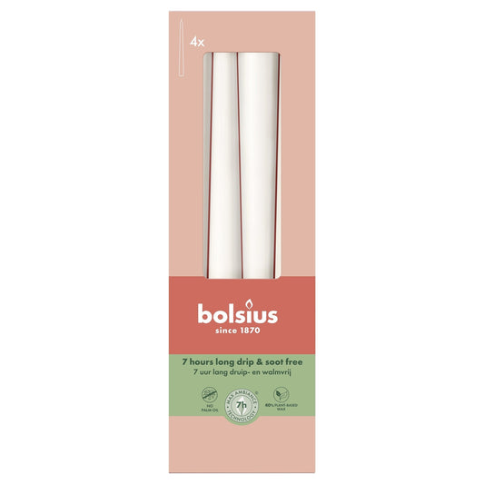 Bolsius Cloudy White Essentials Tapered Candles (245 x 24mm)