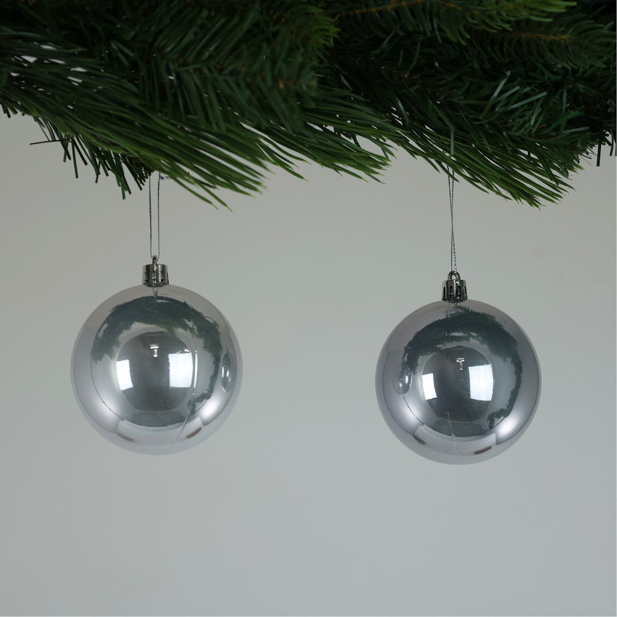 Discover the Pearlised Silver Baubles (8cm) (6 Pieces) at Bristow Direct