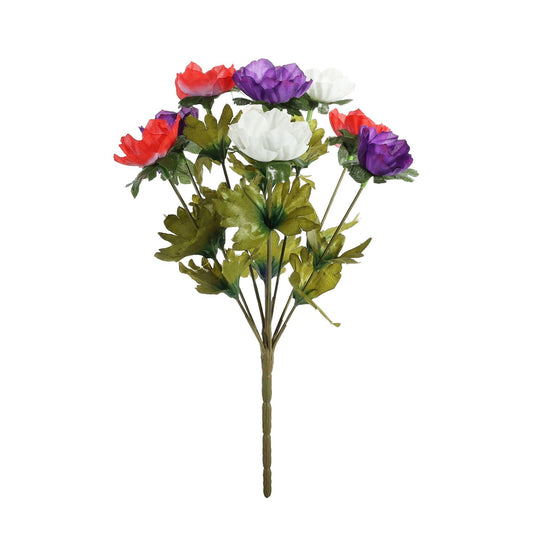 Essential Purple/Red/Cream Anemone Bunch (9 Heads)