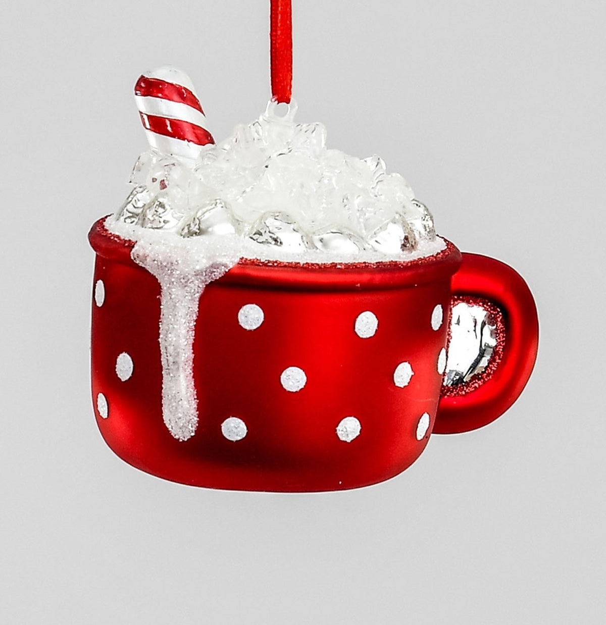 Discover the Red White Candy Cane Cup Hanging Decoration at Bristow Direct