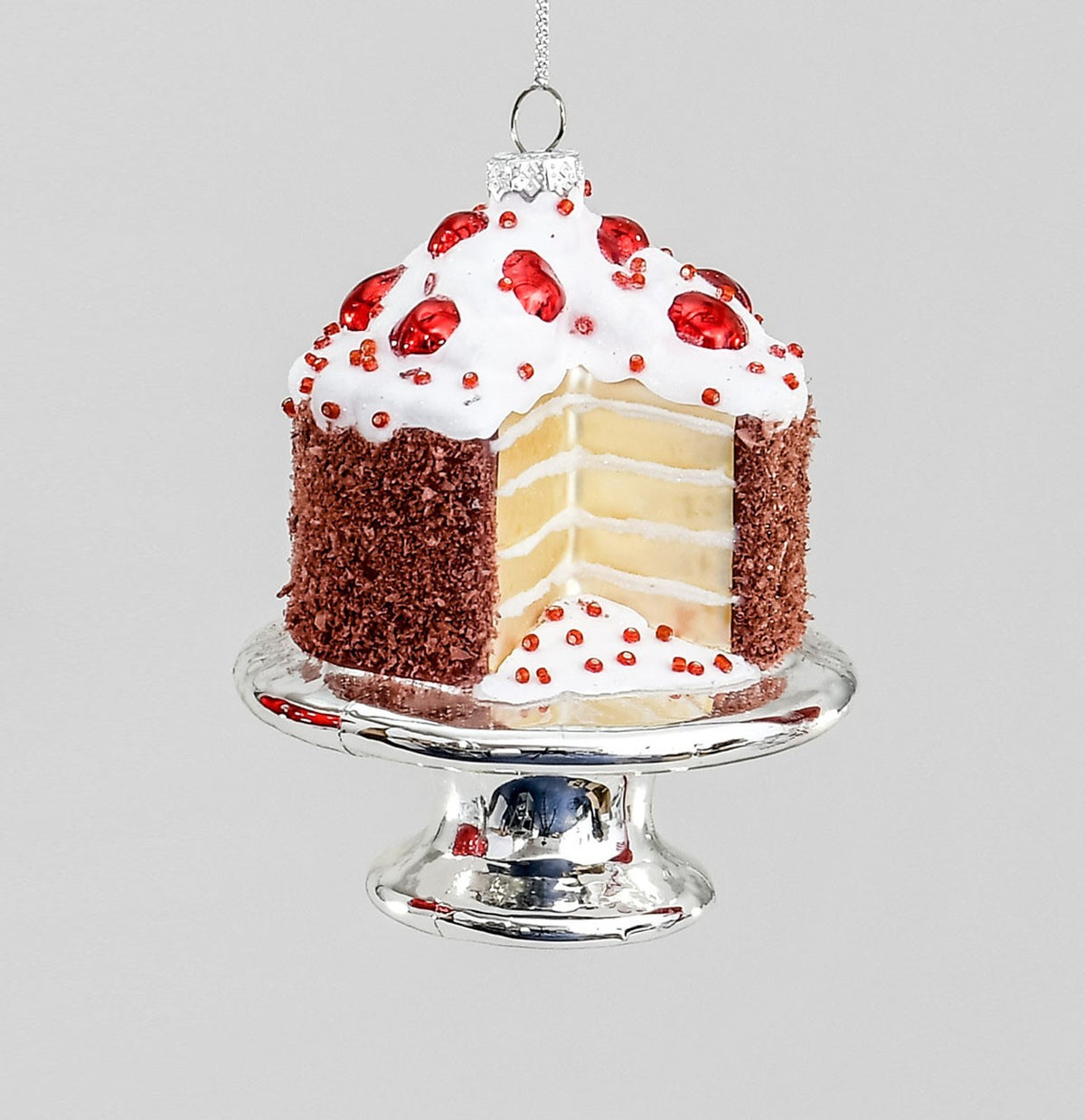 Discover the Cake on Glass Stand Hanging Decoration (12cm) at Bristow Direct