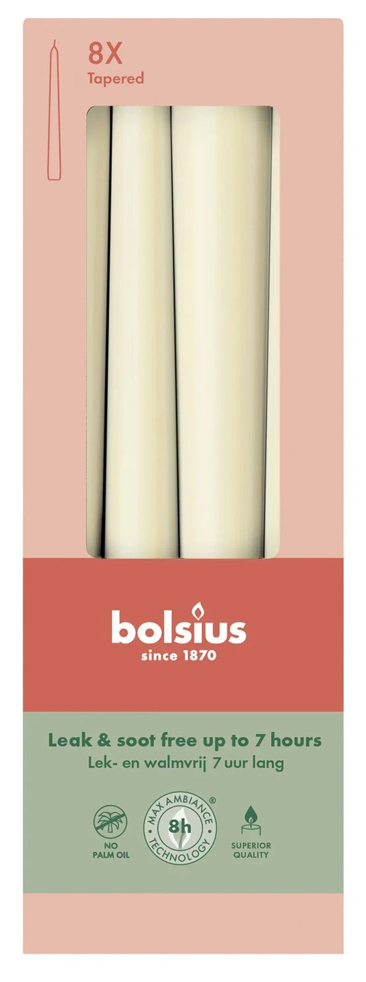 Soft Pearl Bolsius Tapered Candles (245 x 24mm)