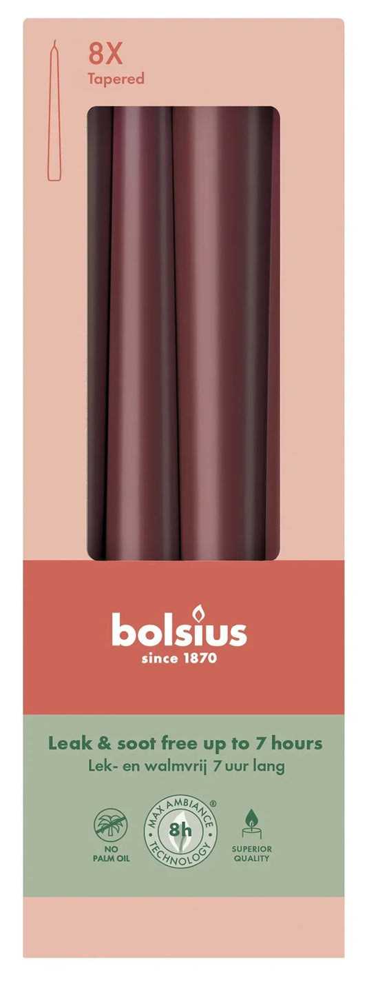 Velvet Red Bolsius Tapered Candles (245 x 24mm)