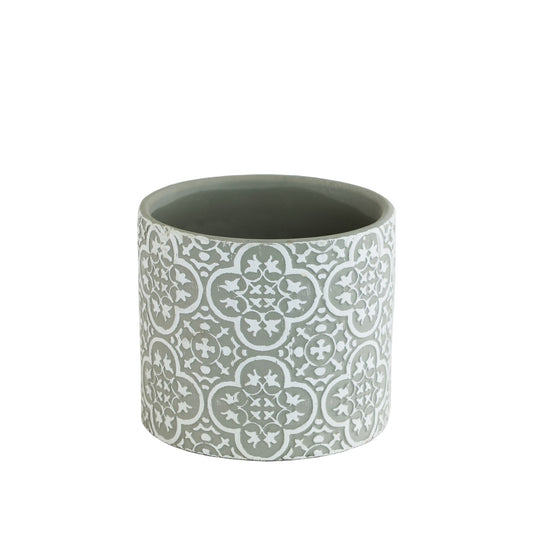 Discover the Grey White Patterned Ceramic Pot (10.5cm) at Bristow Direct