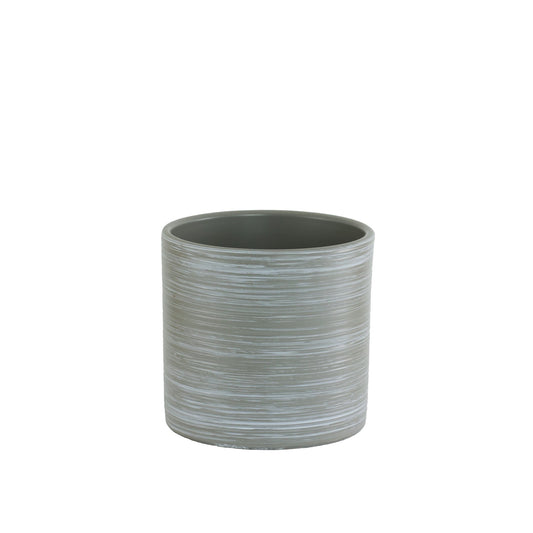Discover the Grey White Striped Ceramic Pot (13cm) at Bristow Direct