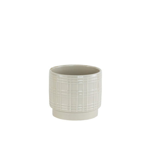 Discover the Beige Check Ceramic Pot (9cm) at Bristow Direct