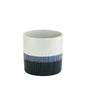 White &amp; Blue Striped Ceramic Pot