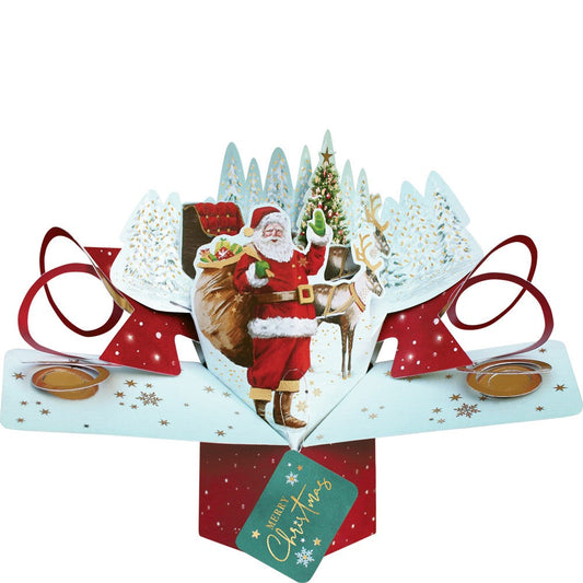 Father Christmas &amp; Sleigh Card Pop Up Card