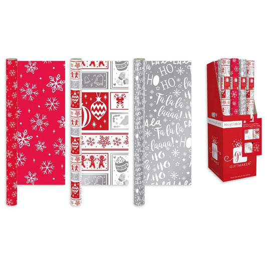 Red &amp; White Christmas Wrap (50/4m)