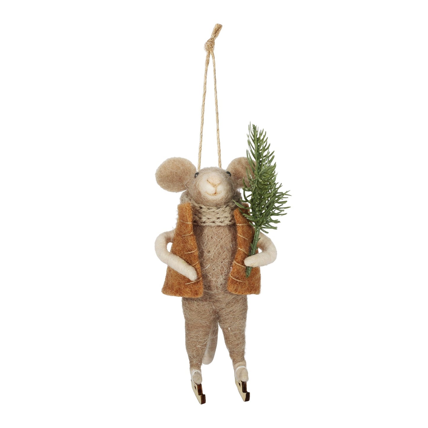 Discover the Felt Skating Mouse Hanging Decoration (13cm) at Bristow Direct
