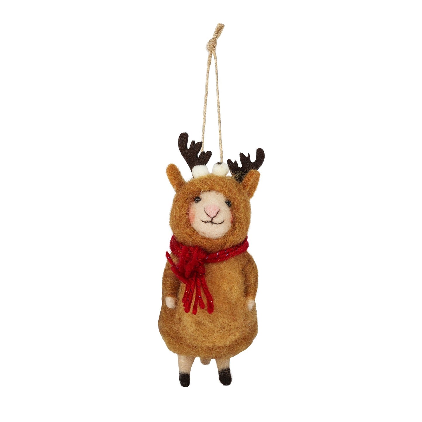 Discover the Beige Felt Mouse in Reindeer Costume (12cm) at Bristow Direct