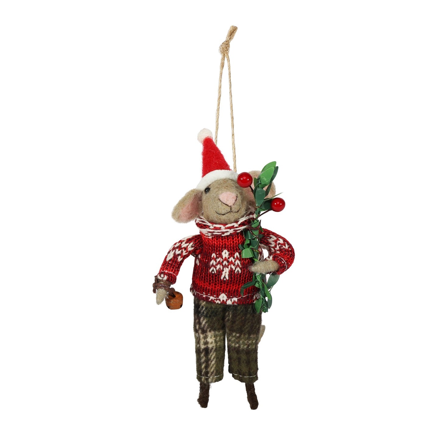 Discover the Felt Mouse Christmas Jumper Hanging Decoration (13cm) at Bristow Direct