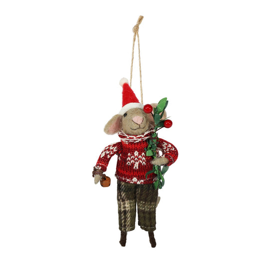 Discover the Felt Mouse Christmas Jumper Hanging Decoration (13cm) at Bristow Direct