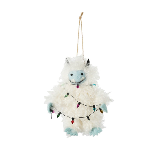 Discover the Felt Yeti with String Lights Hanging Decoration (14cm) at Bristow Direct