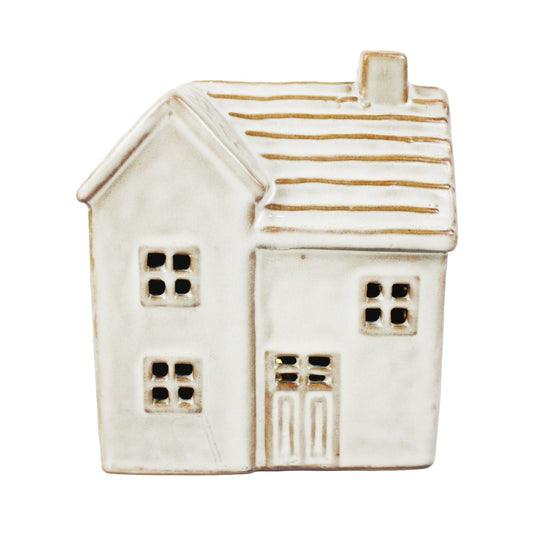 Discover the White Stoneware Cottage Ornament (H12cm) at Bristow Direct