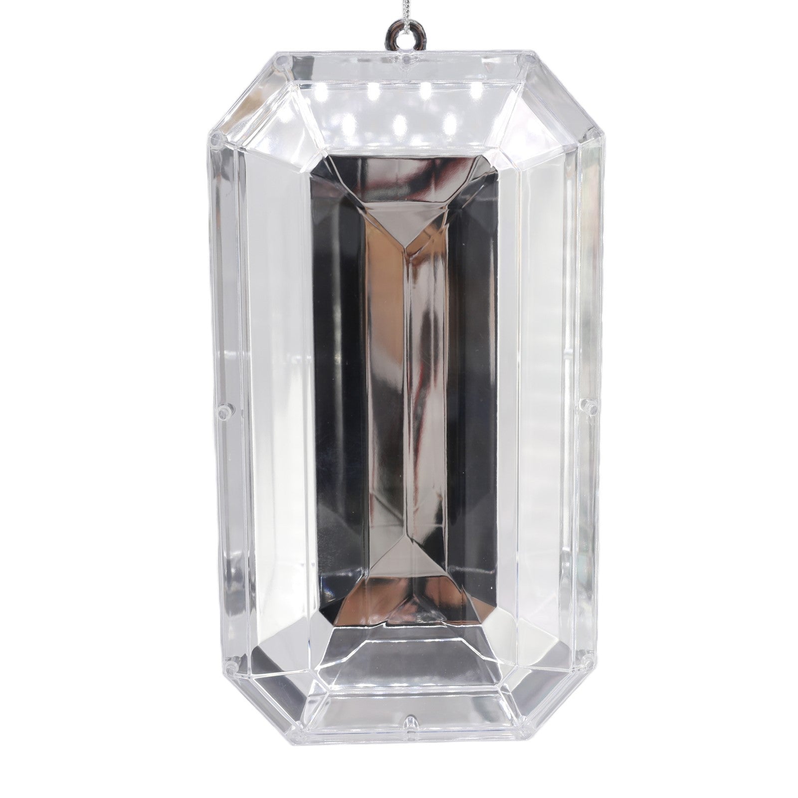 Discover the Silver Diamond Gem Rectangle Hanging Ornament (24cm) at Bristow Direct