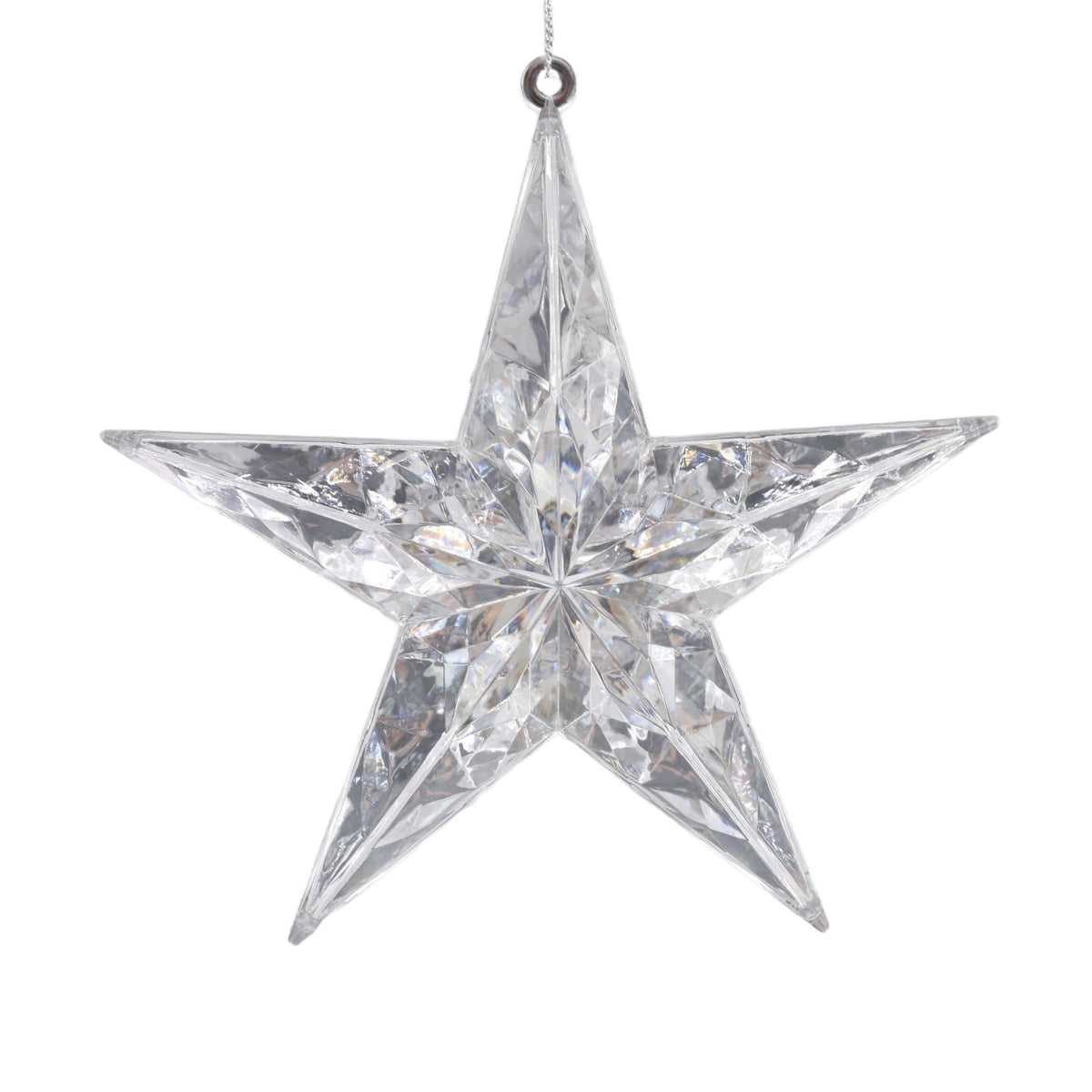 Discover the Silver Diamond Star Hanging Ornament (14cm) at Bristow Direct