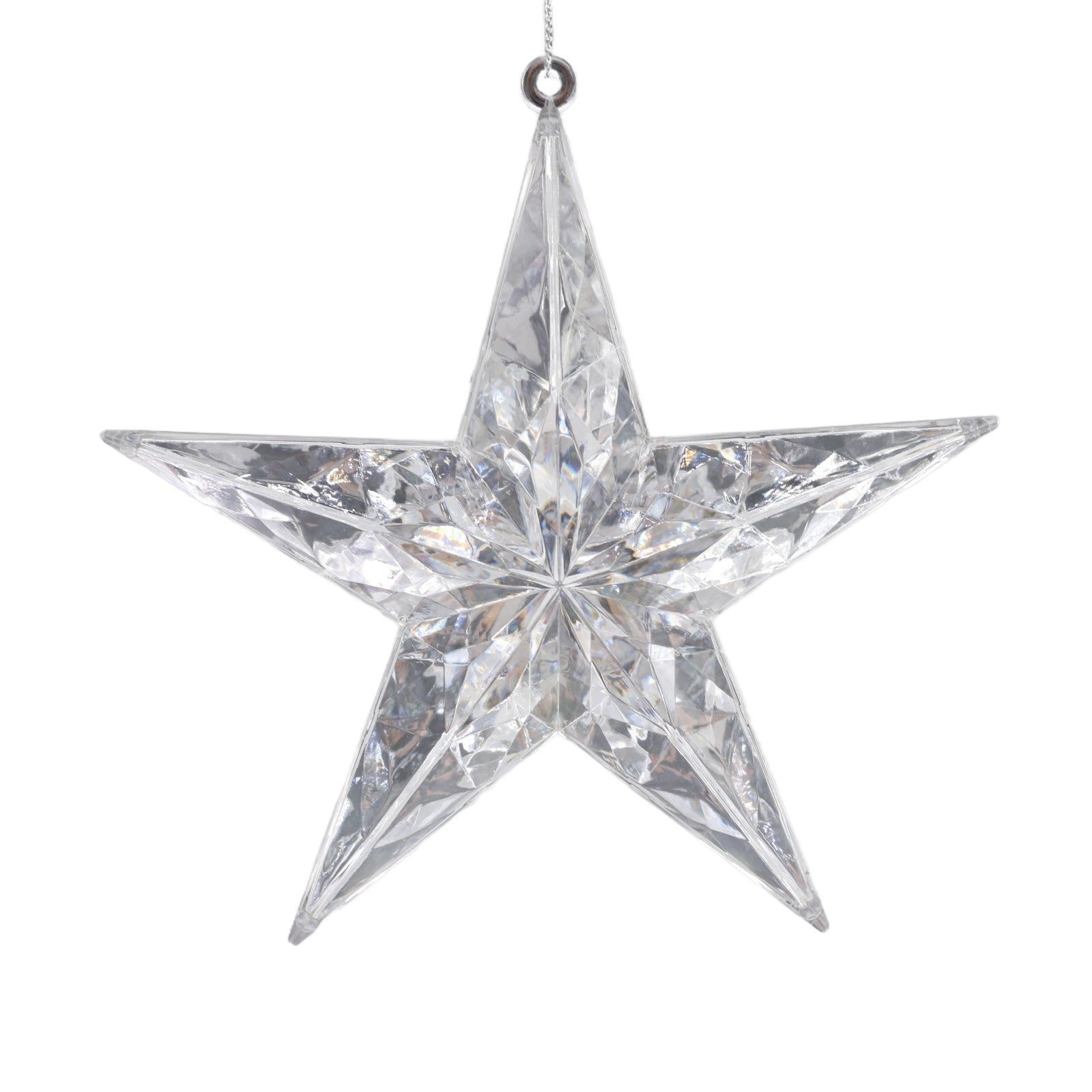 Discover the Silver Diamond Star Hanging Ornament (14cm) at Bristow Direct