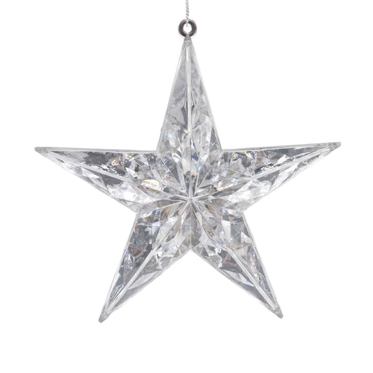 Discover the Silver Diamond Star Hanging Ornament (14cm) at Bristow Direct