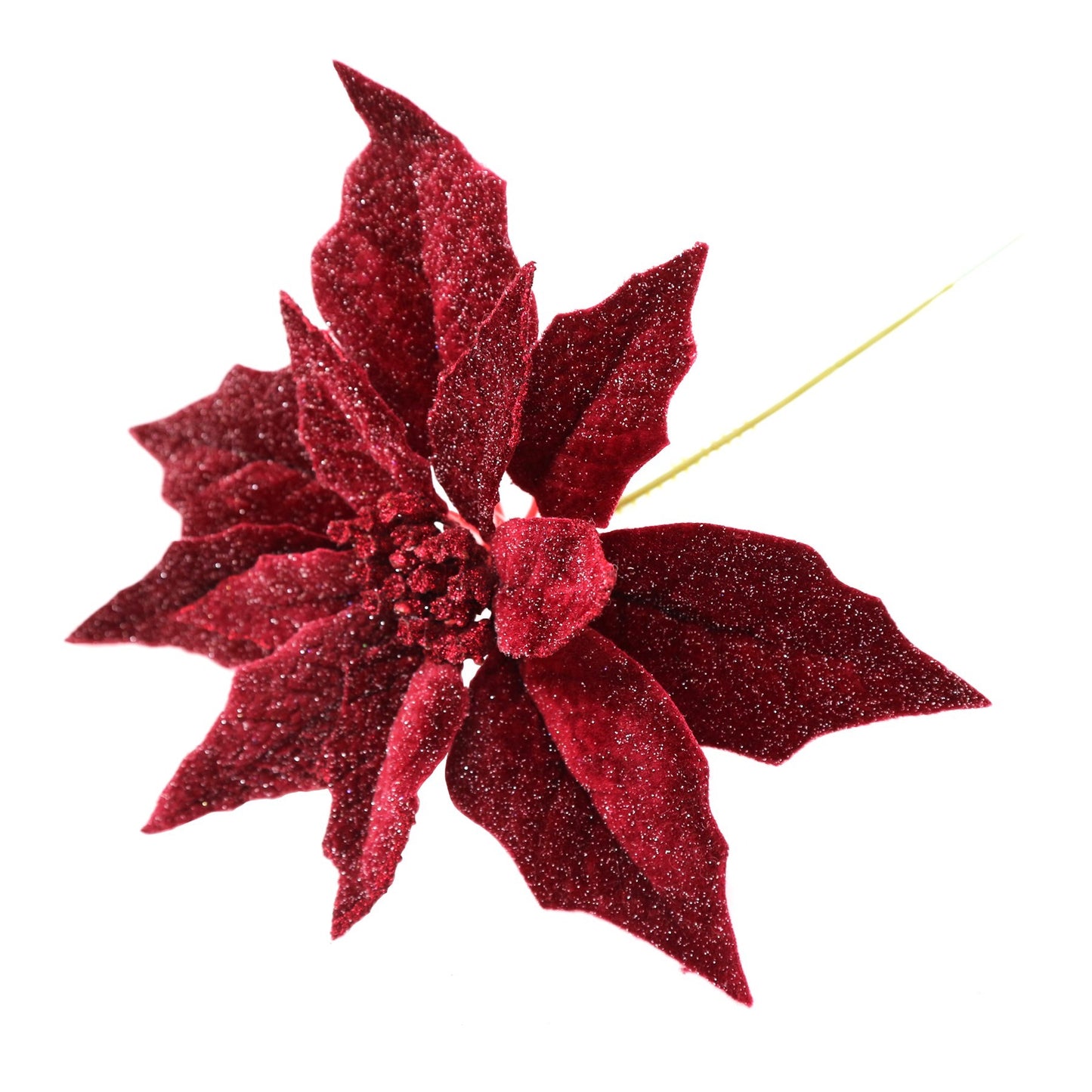 Discover the Burgundy Glitter Poinsettia Pick (22cm) at Bristow Direct