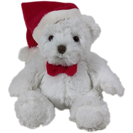 Discover the Suki - Small White Bear with Santa Hat at Bristow Direct