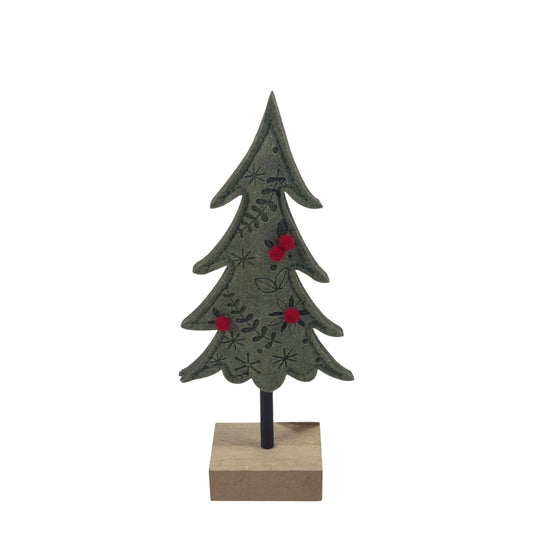 Discover the Green Felt Tree on Wooden Base (20cm) at Bristow Direct