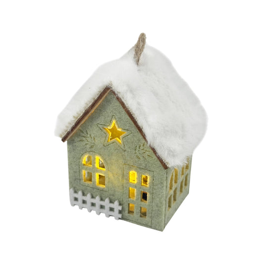 Discover the Felt House Hanging Decoration with LED Lights (8.5cm) at Bristow Direct