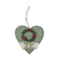 Discover the Sage Green Felt Heart Hanger with Wreath Motif (12cm) at Bristow Direct
