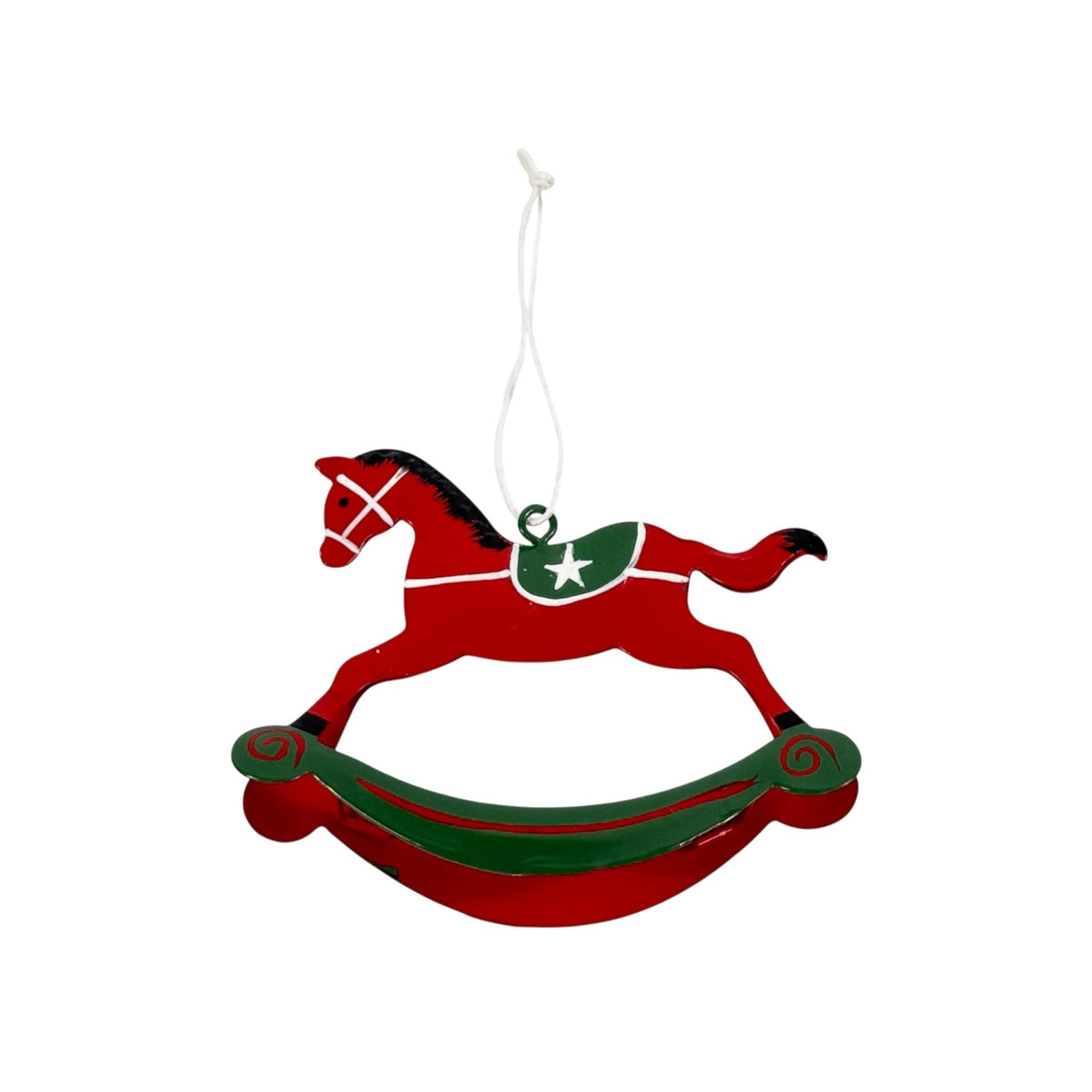 Discover the Red Rocking Horse Hanging Decoration (11.5cm) at Bristow Direct