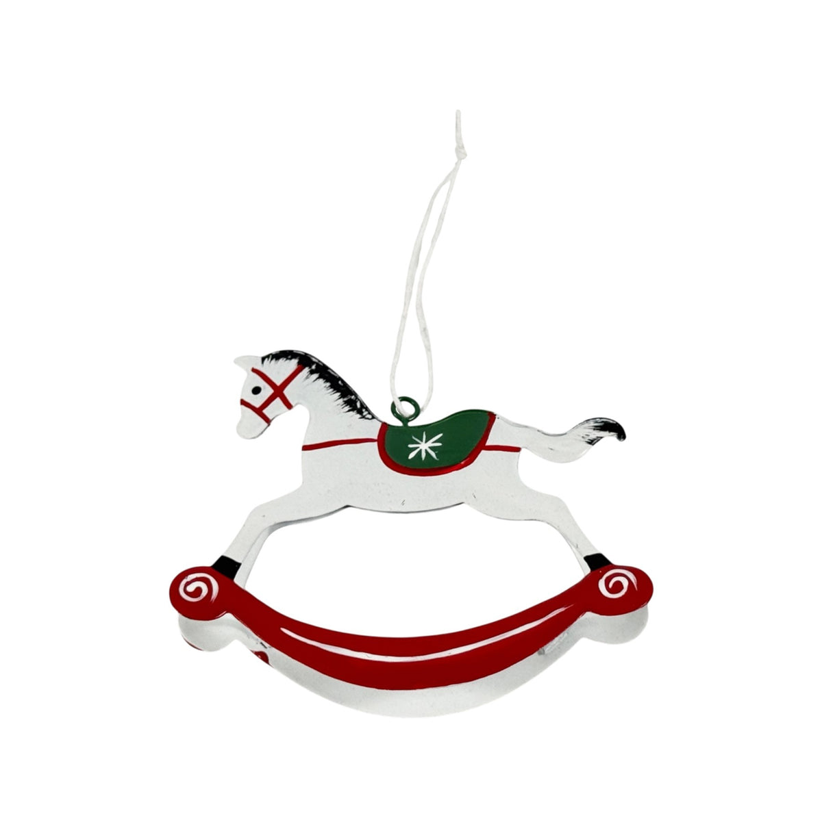Discover the White Rocking Horse Hanging Decoration (12.5cm) at Bristow Direct