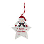 Discover the Merry Christmas Star with Snowman Hanging Decoration (15cm) at Bristow Direct