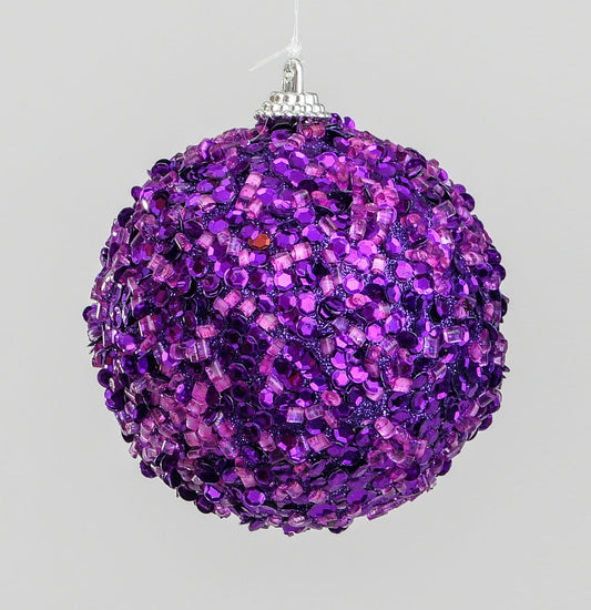 Discover the Purple Glitter Sequin Bauble (8cm) at Bristow Direct