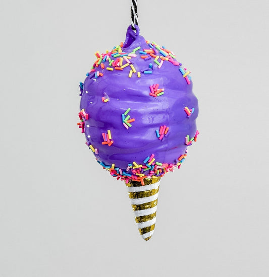 Discover the Purple Glass Ice Cream Hanging Decoration (14cm) at Bristow Direct