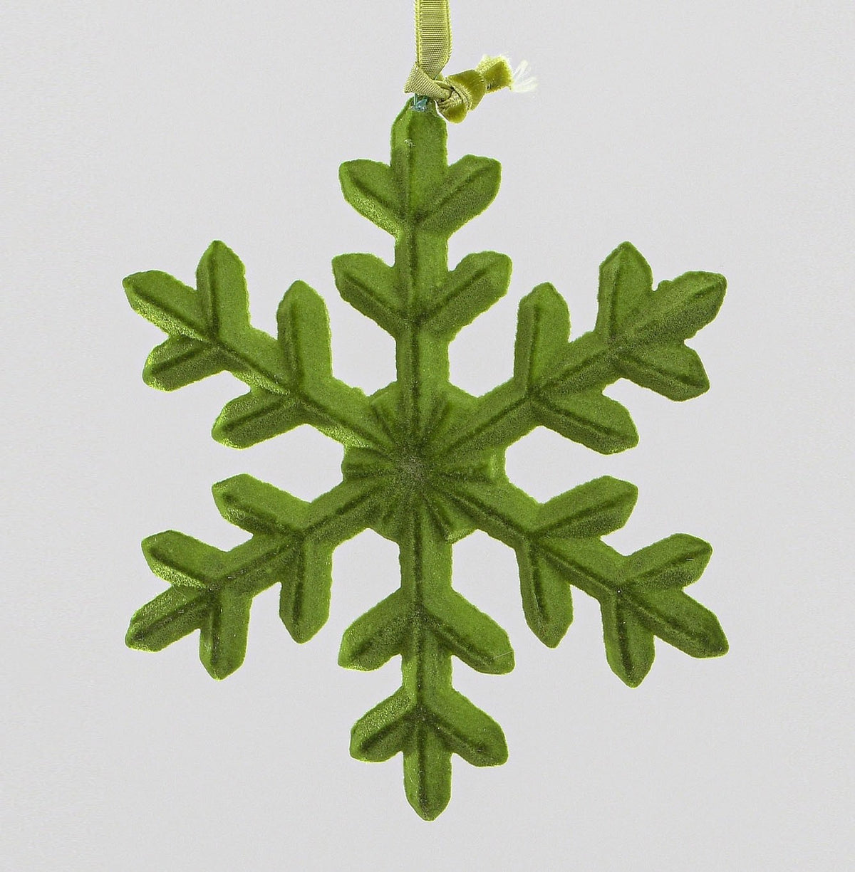 Discover the Moss Green Felt Snowflake Hanging Decoration (15cm) at Bristow Direct