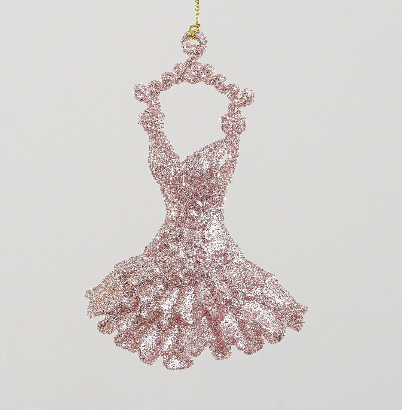 Discover the Rose Gold Glitter Festive Ballet Tutu Dress Hanging Decoration (13cm) at Bristow Direct