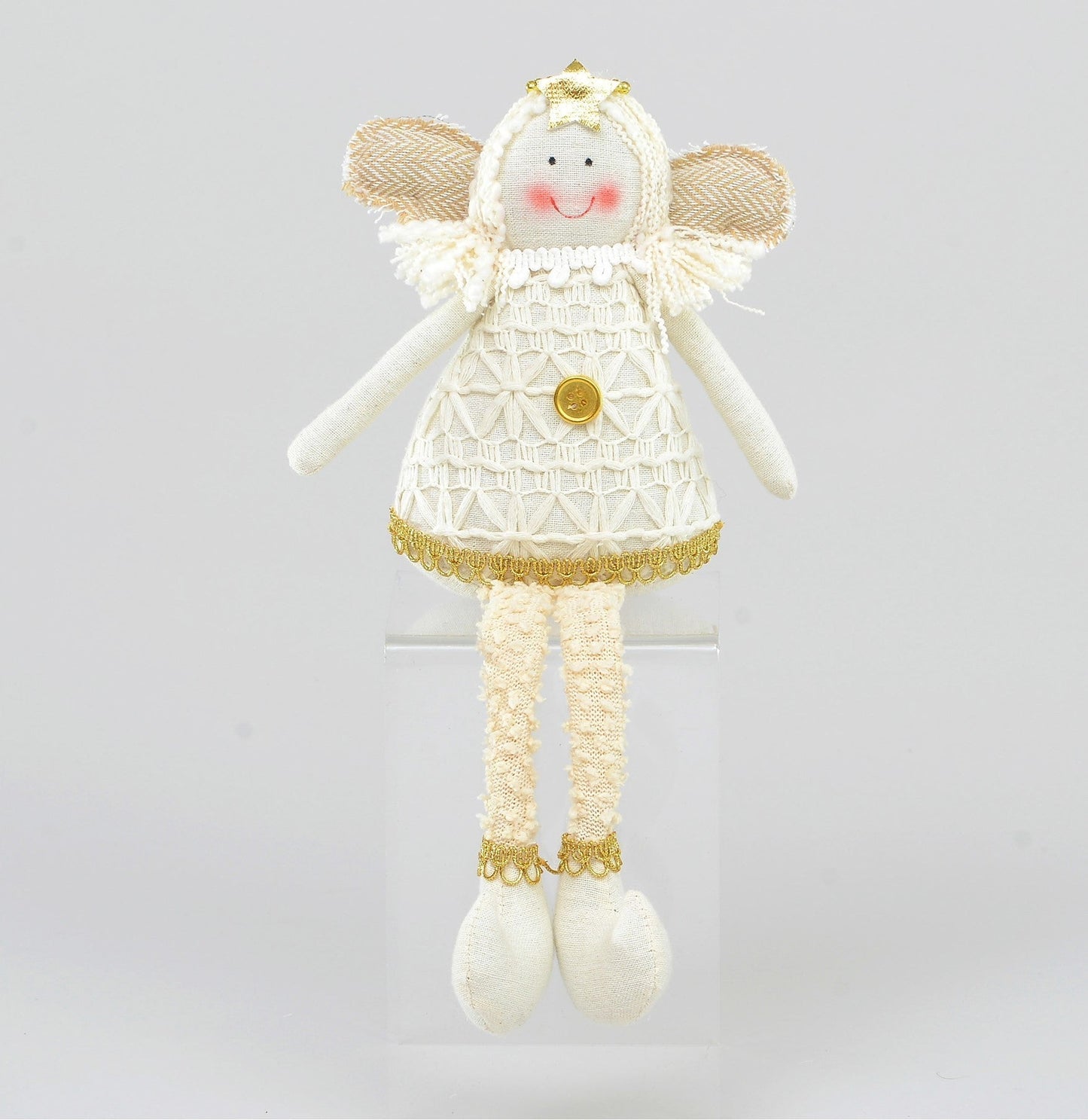 Neutral Fabric Sitting Angel (32cm)