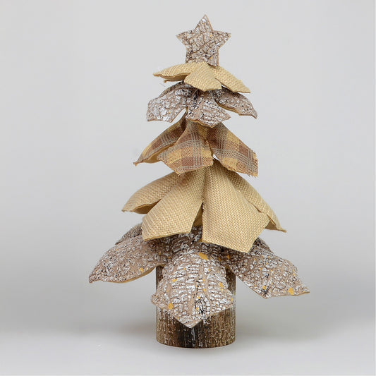 Discover the Beige Tartan Fabric Tree (40cm) at Bristow Direct