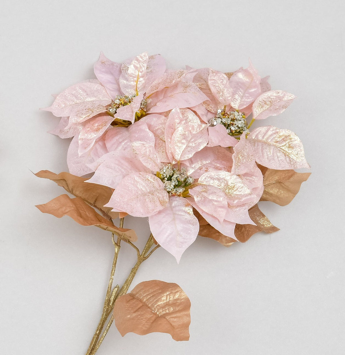 Discover the Pink Poinsettia 3 Headed Spray (88cm) at Bristow Direct