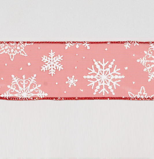 Discover the Red White Snowflake Pattern Ribbon (63mm x 9.1m) at Bristow Direct